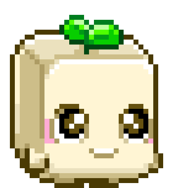 a happy little tofu jumping for joy